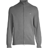 Gant für Herren. 8030164 Lässige Baumwoll-Strickjacke mit grauem Reißverschluss (XXL), Baumwolle, Langarm