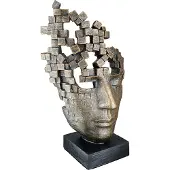 Casablanca by Gilde Gesicht, Male Mask, Bronze H: 30 cm