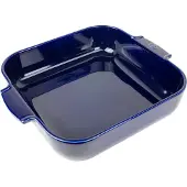 Peugeot Auflaufform APPOLIA Keramik quadratisch, 36 x 36 x 7 cm, Robuste Keramikschale ideal für Aufläufe, Gratins und Braten, Farbe: blau