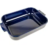 Peugeot Auflaufform APPOLIA Keramik rechteckig, 36 x 22 x 6,8 cm, Mikrowellengeeignete Keramikschale mit einer optimalen Wärmespeicherung, Farbe: blau