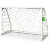 Exit Scala Aluminium Fußballtor 120x80 cm Weiß, für Garten und Kinder, leicht zu versetzen, weißes Netz mit Sechseckmaschen