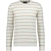 Ragman Rundhalspullover , Herren, Gr. 54, beige (ecru, 008), Strick, 70% Baumwolle 30% Leinen, Rundhals, Pullover Rundhalspullover