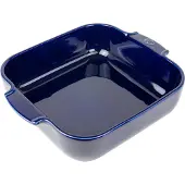 Peugeot Auflaufform APPOLIA Keramik quadratisch, 28 x 28 x 6,5 cm, Besonders robuste Keramikschale für eine optimale Zubereitung von Speisen, Farbe: blau