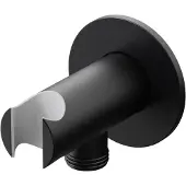 Steinberg Serie 100 Wandhalterung für Brausen inklusive Brauseanschlussbogen, 1001667S, Farbe: Mattschwarz