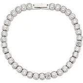 Leonardo Armband "Cremona", silber (edelstahlfarben, kristallweiß, kristallweiß), Armbänder, Damen, 18,5cm, Edelstahl, Armband, mit Zirkonia (synth.)