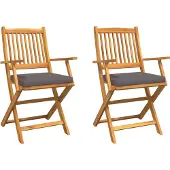 vidaXL Klappstuhl 2 stk. Braun Massivholz Akazie