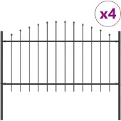 vidaXL Gartenzaun WOERDEN 4 stk. 170 x 140 cm Grau