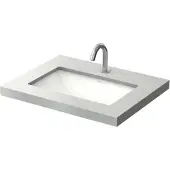 Toto WU Unterbauwaschtisch, ohne Hahnloch, mit Überlauf, 590x380mm, eckiges Becken, LW1536Y