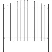 vidaXL Gartenzaun WOERDEN 170 x 190 cm Pulverbeschichteter Stahl Grau
