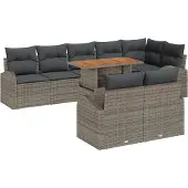 vidaXL Garten-Sofa-Set 9 stk. Grau