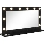 vidaXL Waschtischspiegel Schwarz Eichen-Optik 80 x 45 x 18 cm