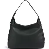 Lacoste Leder Schultertasche City Court Hobo Bag Noir schwarz