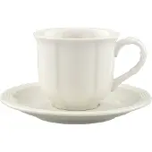 Villeroy & Boch Tasse "Espressotasse mit Untertasse Manoir 80 ml weiß", weiß, Porzellan, Trinkgefäße, Tasse