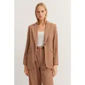Bugatti Kurzblazer , Damen, Gr. 34, braun (50, beige), 70% Polyester, 25% Viskose, 5% Elasthan, unifarben, normal, gerader Abschluss, Blazer Kurzblazer, aus elastischem Viskosemix