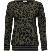 HEINE Druck-Pullover in oliv | Gr.: 48