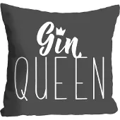 Queence Dekokissen "GIN QUEEN", mit einem Schriftzug