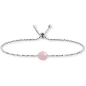 Engelsrufer Silberarmband "ERB-LILGEM-RQ", bunt (silberfarben, pink, pink), Armbänder, Damen, 22cm, Silber 925 (Sterlingsilber), Silberarmband, mit Rosenquarz