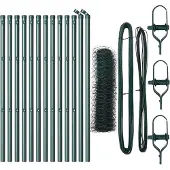 vidaXL Bodenmontierter Sechseckzaun 25 x 0,4 m PVC-beschichteter Stahl