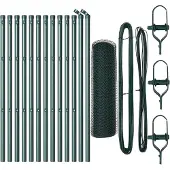 vidaXL Bodenmontierter Sechseckzaun 25 x 0,6 m PVC-beschichteter Stahl