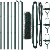 vidaXL Bodenmontierter Sechseckzaun 10 x 0,5 m PVC-beschichteter Stahl