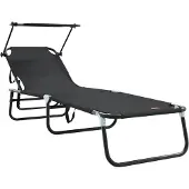 vidaXL Klappbare Sonnenliege Schwarz 190 x 57 x 81 cm Oxford