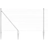 vidaXL Euro-Zaun mit Stacheln 25 x 1 m Verzinkter Stahl Silber Netz