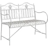 vidaXL Gartenbank 2 -Seater 103,5 x 59 x 89 cm Stahl Antik Weiß