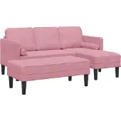 vidaXL Sofa Set mit Kissen 2 pcs Rosa Polyester