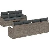 vidaXL Gartensofa-set 8 Stk. 7-Sitzanzahl Grau