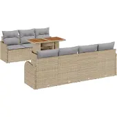 vidaXL Garten-Sofa-Set 8 stk. Beige und Hellgrau