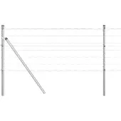 vidaXL Bodenmontierter Euro-Zaun 25 x 0,8 m Verzinkter Stahl Silber