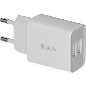 Devia Wandladegerät Smart 2x USB + microUSB Kabel 2,4A Weiß