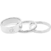 Calvin Klein Ring-Set "CK TRIO" Gr. 56, weiß (edelstahlfarben, kristallweiß), Fingerringe, Damen, 56, Edelstahl, 10mm, Ring-Set, mit Preciosa Crystal