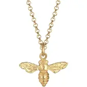 Elli Kette mit Anhänger "Halskette Anhänger Biene 925 Sterling Silber Vergoldet" Gr. 45, gold, Halsketten, Damen, ohne Stein, Silber 925 (Sterlingsilber), Kette mit Anhänger