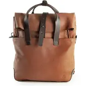 Harold's Leder Schultertasche Laptoptasche mit Laptopfach Mount Backpack / Messengerbag Cognac braun