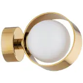 Argon Wandleuchte Mado, Stahl messingfarben, Glas opal,1-flammig