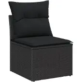 vidaXL Gartensofa-set 7 stk. 6-Sitzanzahl Schwarz Poly-Rattan