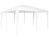 vidaXL Party-Zelt Weiß 400 x 400 x 266 cm Polyethylen und Stahl