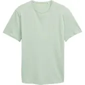 Tom Tailor T-Shirt DENIM, Herren, Gr. S, grün (fresh mint grün), Jersey, Obermaterial: 50% Baumwolle, 50% Polyester, regular fit taillenbedeckt, Rundhals, Shirts T-Shirt, in Melange-Optik