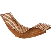 Beliani Gartenliege Akazienholz geschwungene Form Terrasse