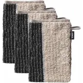 JOOP! Waschhandschuh JOOP "Waschlappen Doubleface 3er Pack" Gr. S, grau (grau signature lines), B:16cm, Obermaterial: 100% Baumwolle CO., Handtücher, Waschhandschuh