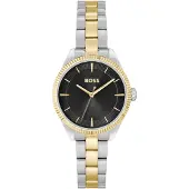 BOSS Damen Armbanduhr SAGE 32 mm Edelstahl Gliederarmband Miyota-Uhrwerk mit Faltschließe