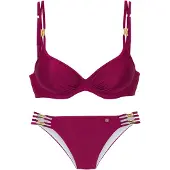 Jette Bügel-Bikini "Giulia" mit goldfarbener Glanzbeschichtung und Accessoires
