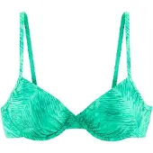Jette Bügel-Bikini-Top "Floretta", Damen, Gr. 36, Cup B, grün (grün bedruckt), Recycling-Polyamid, bedruckt, Bikini-Oberteile Bügel-Bikini-Top, in Ton in Ton-Harmonie