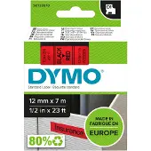 Dymo Schriftbandkassette D1 45017, 12 mm breit, rot/schwarz