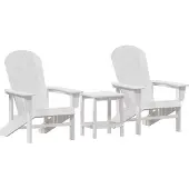 vidaXL Gartenstuhl 3 stk. Weiß Polyethylen
