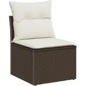 vidaXL Gartensofa-set 7 stk. 6-Sitzanzahl Braun und Creme Poly-Rattan