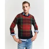 Gant für Herren. 8030223 Karierter Pullover rot (L), Lässig, Wolle