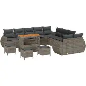 vidaXL Garten-Sofa-Set 14 stk. 14-Sitzanzahl Grau