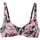 Sunseeker Bikini-Oberteil in Schwarz/ Pink - 44E-Cup